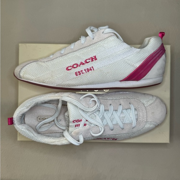 Coach White and Pink Sneakers - Picture 10 of 12